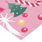 Roze Kerstkat Korte Tafelloper (Hoek)