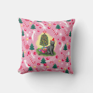 Roze Kerstkat Kussen