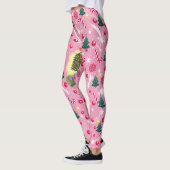 Roze Kerstkat Leggings (Links)