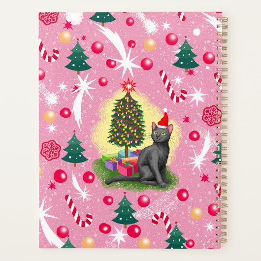 Roze Kerstkat Planner (Achterkant)