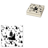Roze Kerstkat Rubberstempel (Gestempeld)