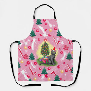 Roze Kerstkat Schort