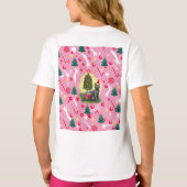 Roze Kerstkat T-shirt (Achterkant)