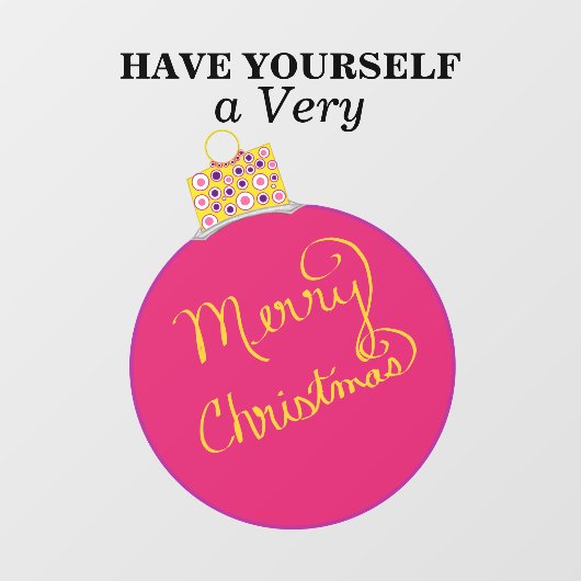 Roze kerstkerst voor sierpleisters raamsticker (Vel)