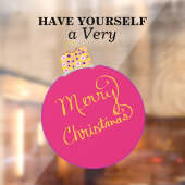 Roze kerstkerst voor sierpleisters raamsticker (Vel 2)