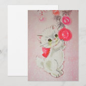  roze kerstkeuken feestdagenkaart (Voorkant / Achterkant)