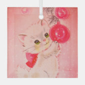  roze kerstkeuken glas ornament (Voorkant)