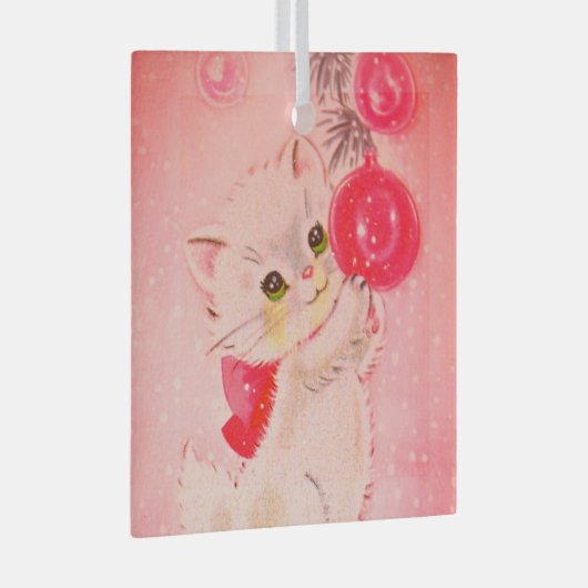  roze kerstkeuken glas ornament (Voorkant Rechts)