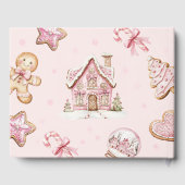 Roze Kerstkoekje Baby shower Folie Guestbook Gastenboek (Achterkant)
