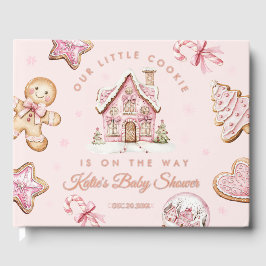 Roze Kerstkoekje Baby shower Folie Guestbook Gastenboek