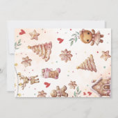 Roze Kerstkoekje Baby shower Fotouitnodiging Kaart (Achterkant)