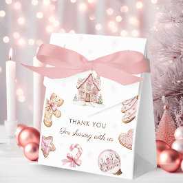 Roze Kerstkoekje Baby shower Gift Bedankdoosjes