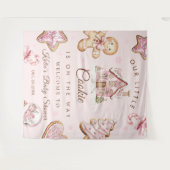 Roze Kerstkoekje Baby shower Meisje Tapestry Wandkleed (Voorkant (horizontaal))