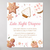 Roze Kerstkoekje Late Night Luiers Poster (Voorkant)