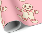 Roze kerstkoekjes inpakpapier (Rol Hoek)