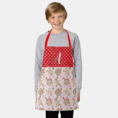 Roze kerstkoekjes Schort, klein Schort (Gedragen)