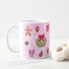 Roze kerstkoffie-Mok Koffiemok