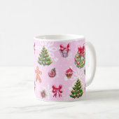 Roze kerstkoffie-Mok Koffiemok (Voorkant rechts)