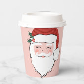 Roze kerstkopjes papieren bekers (Achterkant)