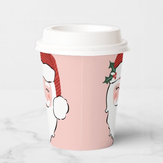 Roze kerstkopjes papieren bekers (Rechts)