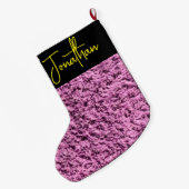 Roze Kerstkous - Gepersonaliseerde Grote Maat! Grote Kerstsok (Achterkant (Hangend))