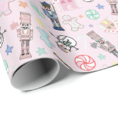 Roze kerstkraker, ontbijtkoek en snoedel cadeaupapier (Rol Hoek)