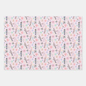 Roze kerstkraker, ontbijtkoek en snoeeuwen W Inpakpapier Vel (Voorkant)