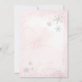 Roze kerstkrans huis decoratie feest uitnodiging (Achterkant)