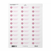 Roze Kerstkrans retouradres Etiket (Full Sheet)