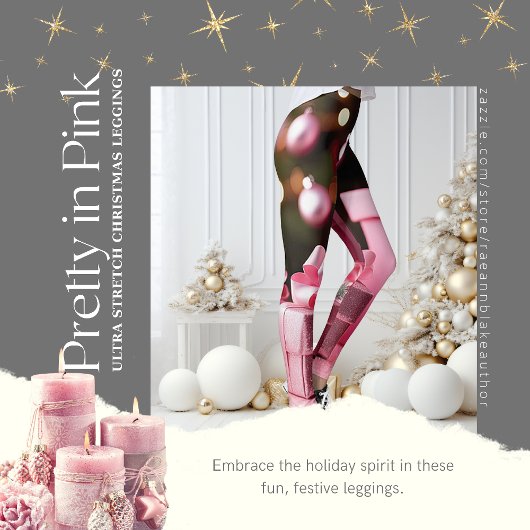 Roze Kerstleggings Leggings