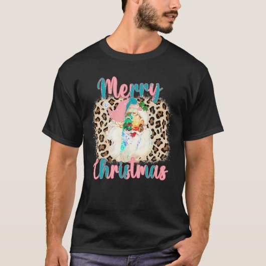 Roze  kerstluier t-shirt (Voorkant)