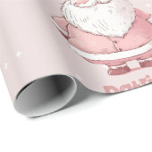 Roze Kerstman Aangepaste naam Kerstmis Cadeaupapier (Rol Hoek)