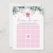 Roze Kerstman Baby Bingo Baby shower Spel Kaart (Voorkant)
