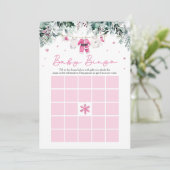 Roze Kerstman Baby Bingo Baby shower Spel Kaart (Staand voorkant)