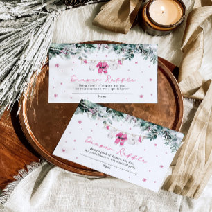 Roze Kerstman Baby shower Luier Raffle Informatiekaartje