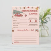 Roze Kerstman Baby voorspellingen advies spel Kaart (Staand voorkant)