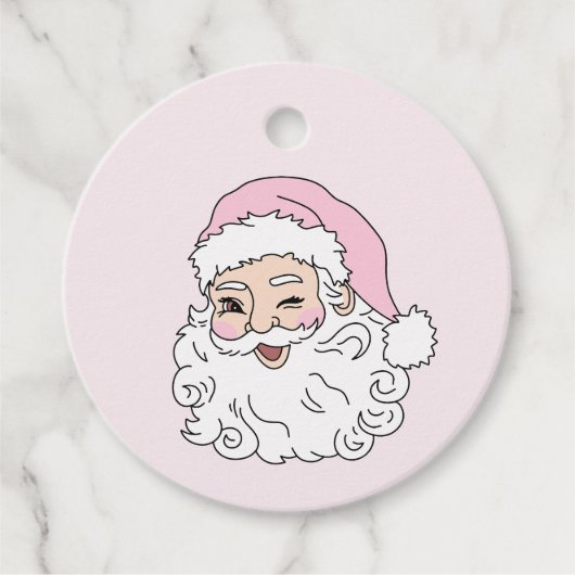 Roze kerstman bedankjes labels (Voorkant)