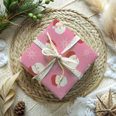 Roze Kerstman Cadeaupapier