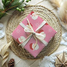 Roze Kerstman Cadeaupapier