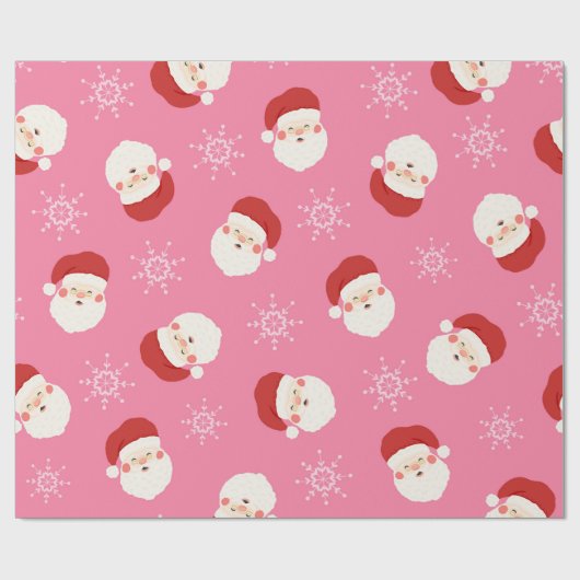 Roze Kerstman Cadeaupapier (Vlak)