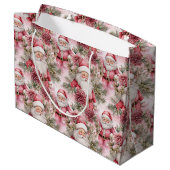 Roze Kerstman Clause Groot Cadeauzakje (Achterkant Gekanteld)