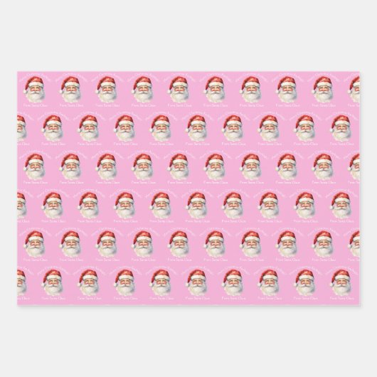Roze Kerstman Custom Girls Kerst Inpakpapier Vel (Voorkant)
