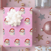 Roze Kerstman Custom Girls Kerst Inpakpapier Vel