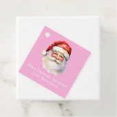 Roze Kerstman Custom Girls Kerstfeest Bedankjes Labels (In situ)
