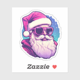 Roze Kerstman Dragen Zonnebril Schattige Kerstmis Sticker