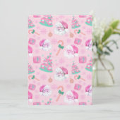 Roze Kerstman en Boom Naadloos Patroon Kaart (Staand voorkant)
