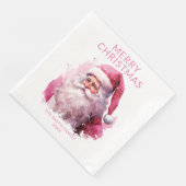 Roze Kerstman Feest Servet (Hoek)