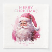 Roze Kerstman Feest Servet (Voorkant)