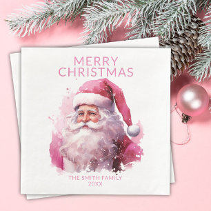 Roze Kerstman Feest Servet