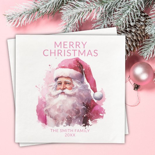 Roze Kerstman Feest Servet